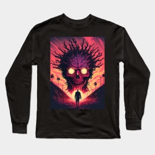 Ghoul Walking Towards Synthwave Sun Lord Long Sleeve T-Shirt